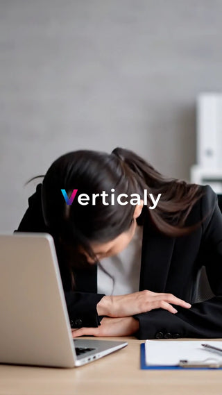 PCに向かう女性、疲労困憊