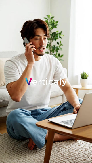 スマホで通話する男性