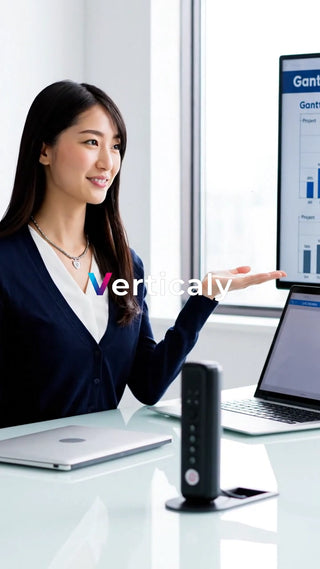 プレゼン資料を説明する女性