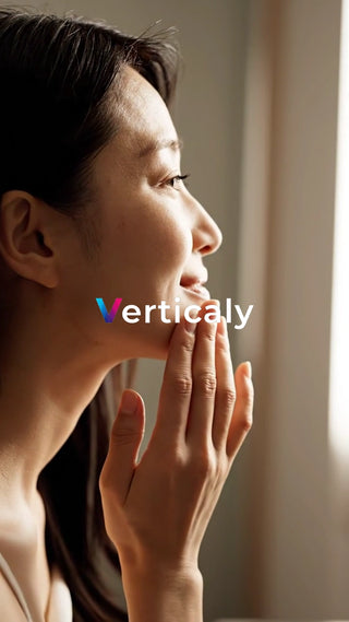 頬に手を添える女性