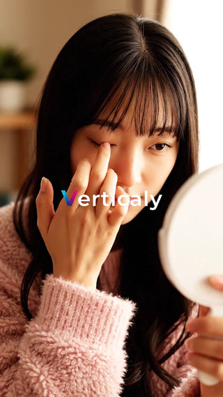 コンタクトレンズを装着する女性