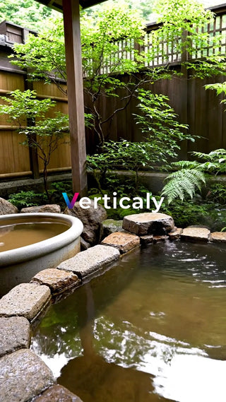 露天風呂、庭を眺めて