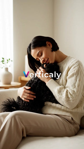 愛犬と寄り添う女性