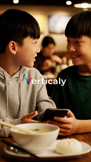 会話を楽しむ兄弟