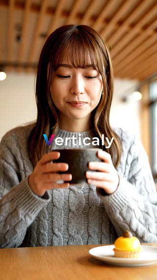 カフェで寛ぐ女性、午後のひととき