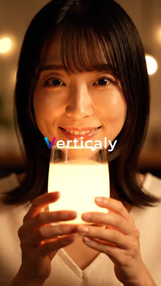 優しい光、グラスを持つ女性