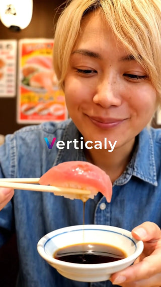 寿司を食べる幸せな瞬間