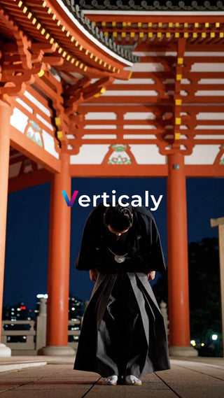 和服姿の男性、頭を下げる