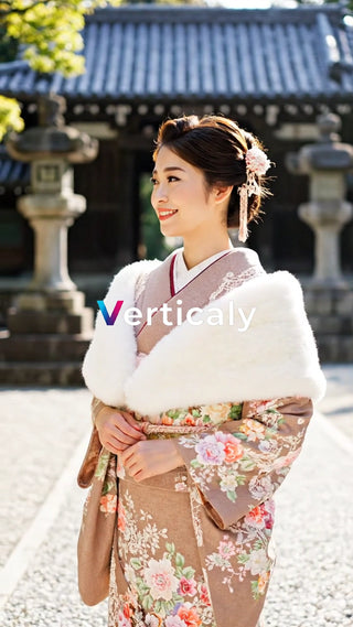 着物姿の女性、笑顔が素敵