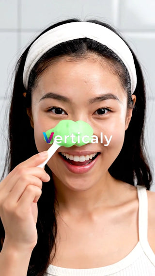 鼻パック、爽やか笑顔