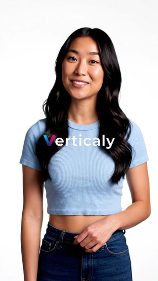 爽やかな水色トップス