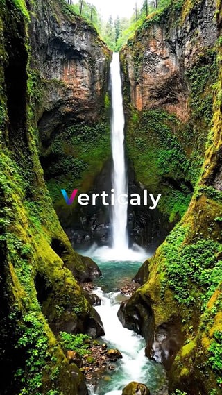 滝の流れる渓谷美