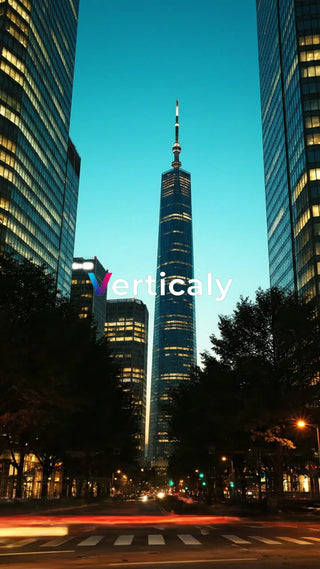 都会の夜景、光の軌跡