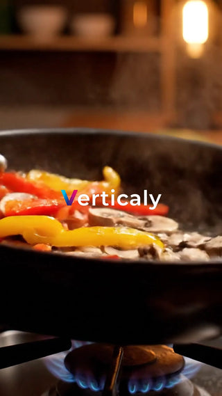 フライパンで料理、食欲そそる