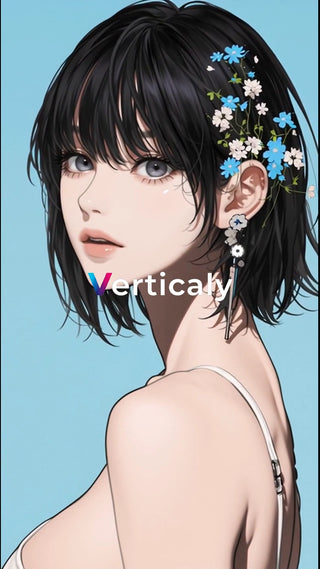 花飾りの女性ポートレート