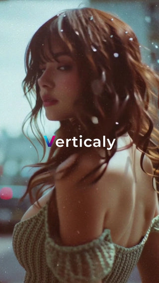 振り返る女性、夕暮れの街並み