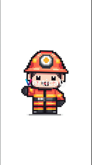 消防士ピクセルアート