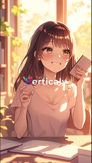 スマホを手に微笑む女性