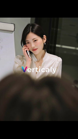 スマホで話す女性、オフィス