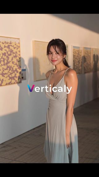 美術館で佇む女性