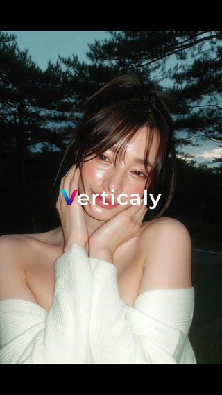 肩出しニット、夕暮れ時