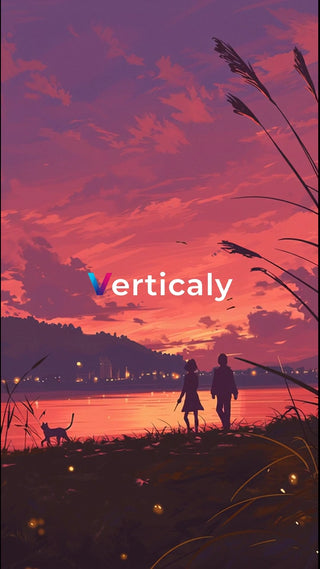 夕焼けの下、二人で歩く