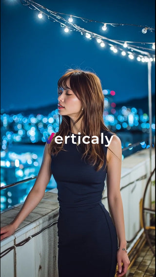 夜景を眺める女性、感動の瞬間