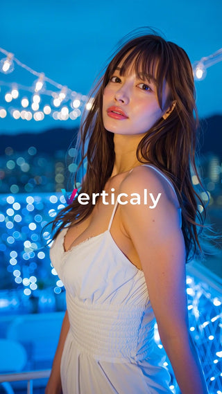 夜景をバックに佇む女性