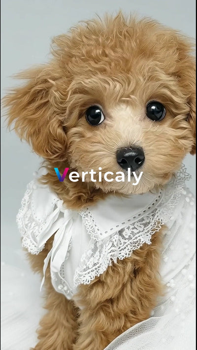 Stylish dog in white clothes