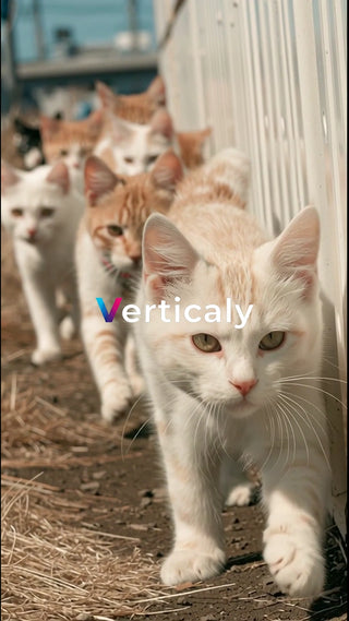 猫たちの行進、まったりと