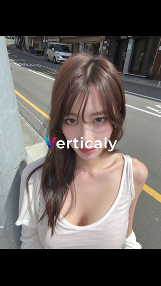 街を歩く女性、夏の午後