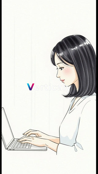 PCに向かう女性