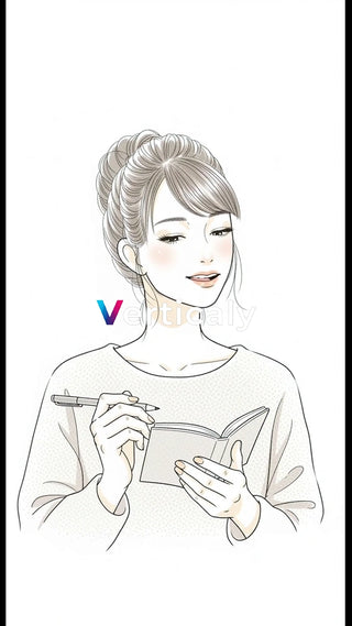 手帳にペンを走らせる女性