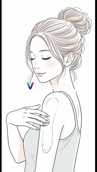 髪をまとめる女性、優雅な時間