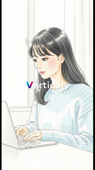 PC作業中の女性、集中