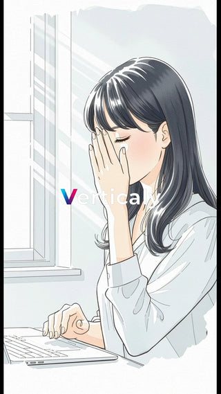 涙を拭う女性、窓辺にて