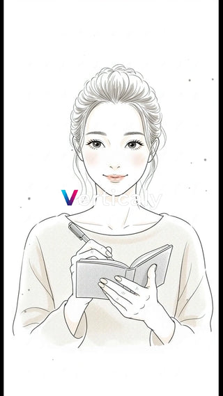 手帳にペンを走らせる女性