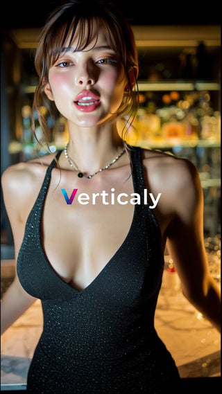 輝く夜、ドレスの女性