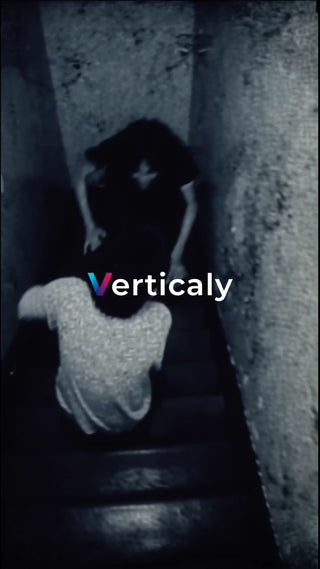 階段を降りる二人、不安げ