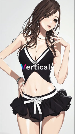 黒ビキニ姿の女性