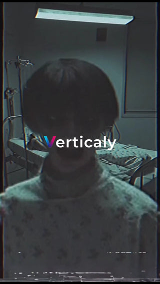 病室で横たわる女性