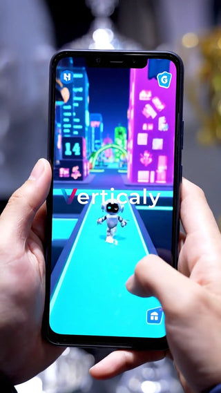 未来都市を走るロボット