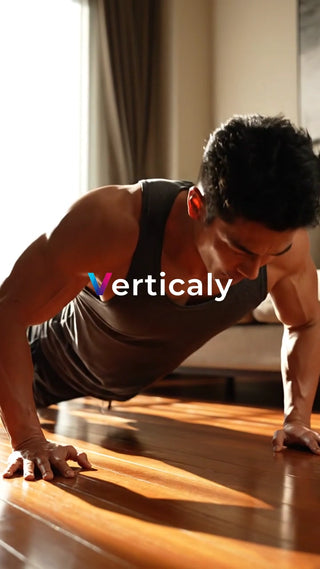 懸命に腕立て伏せをする男性