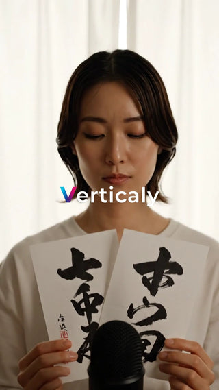 書道をする女性、集中