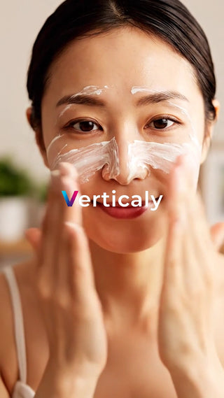 スキンケア、笑顔の女性