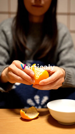 みかんを食べる女性