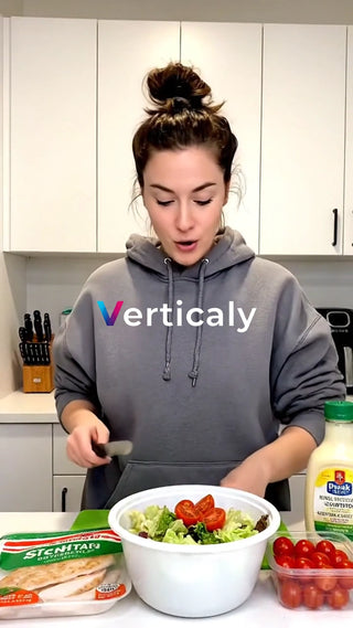 サラダを作る女性、健康的な食事