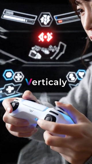 ゲームコントローラーを操作する女性