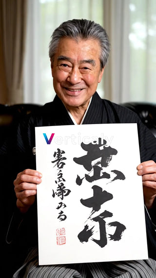 書道家、筆を走らせる姿