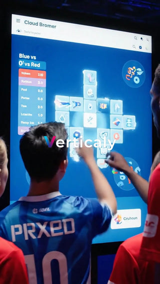 ゲーム画面を操作する若者たち